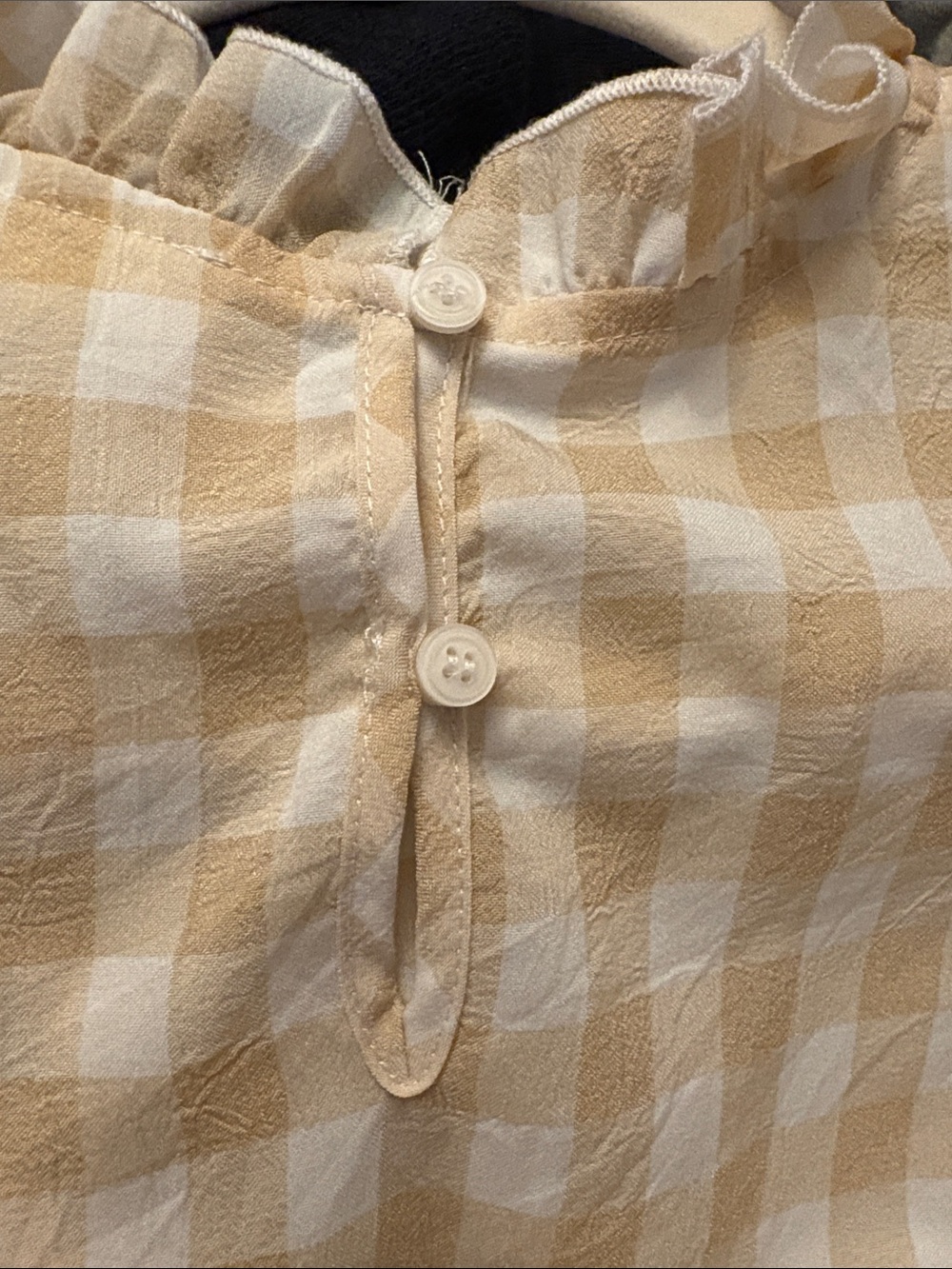 entro Cream and Yellow Gingham Ruffle Tiered Mini Dress - Picture 3 of 6